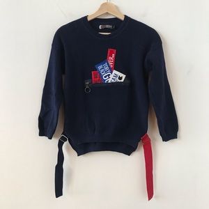 A02 Toby Black navy embellished sweater